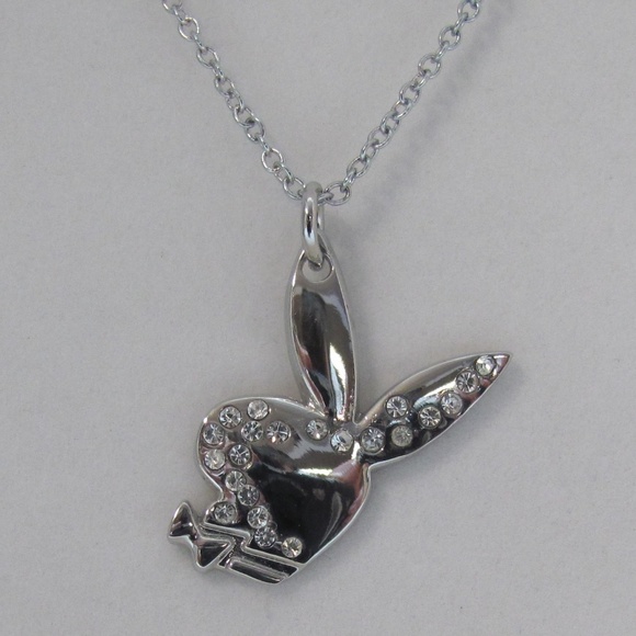 Playboy Necklace Bunny Pendant Swarovski Crystals NWT Authentic RARE Licensed xo - Picture 4 of 9